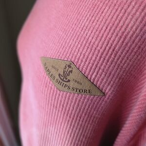 Oversized Yesterdays "Naples Ships Store" Coral Distressed 100% Cotton Top Large